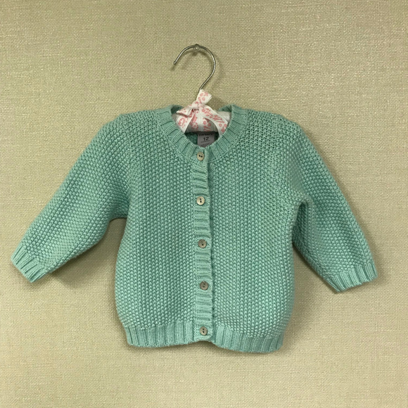 Carter/'s Baby Girl/'s Button Up Long Sleeve Sweater Cardigan 9 Months Green NWT